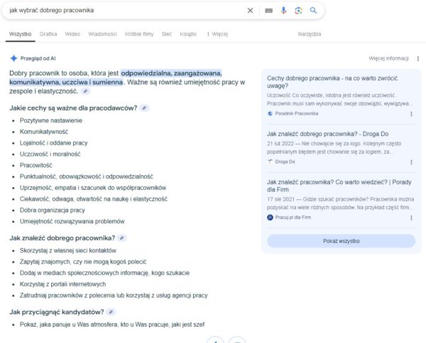 ai wynik jak wybrać dobrego pracownika
